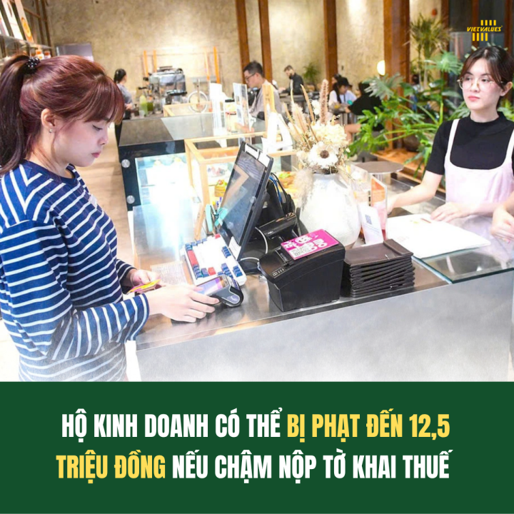 Hộ kinh doanh có thể bị phạt đến 12,5 triệu đồng nếu chậm nộp tờ khai thuế