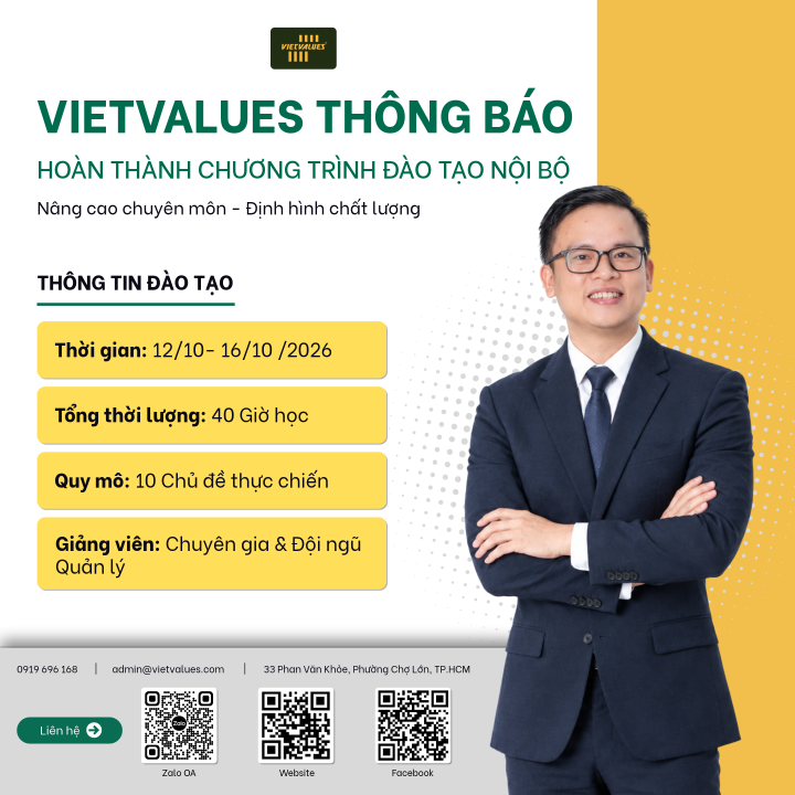 VIETVALUES HOÀN THÀNH XUẤT SẮC CHƯƠNG TRÌNH ĐÀO TẠO NỘI BỘ NĂM 2026